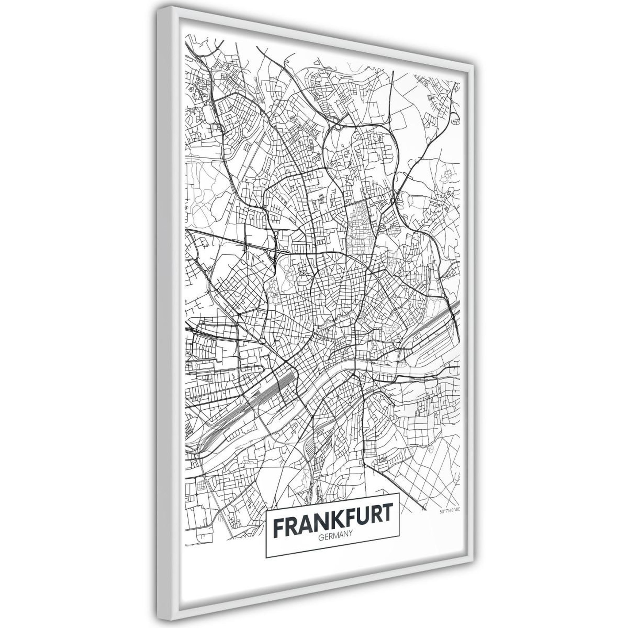 Paris Prix Affiche murale encadrée  city map frankfurt