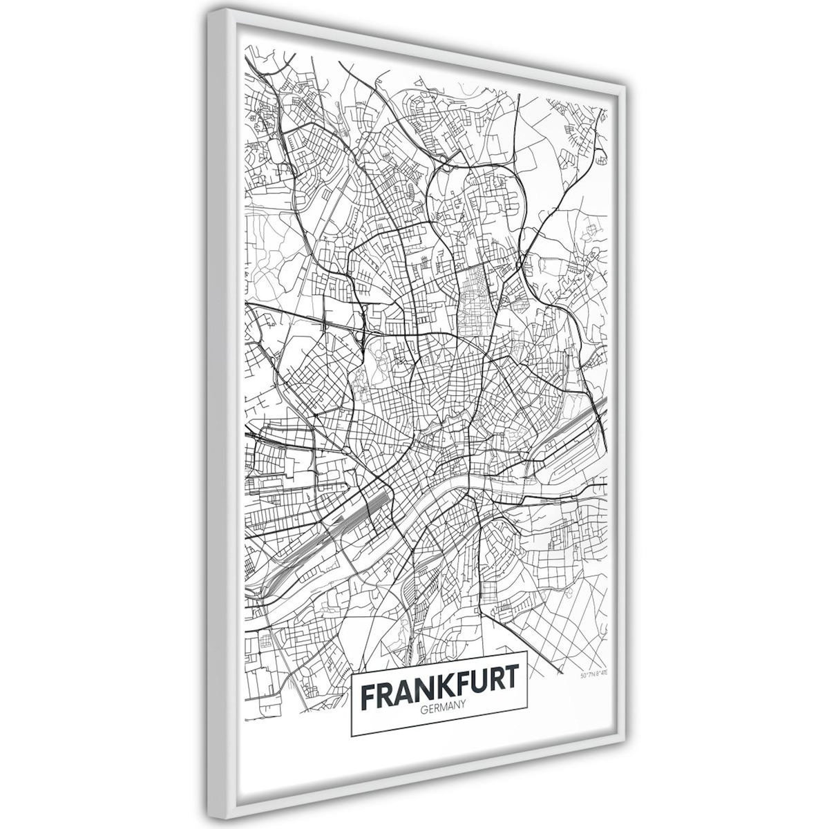 Paris Prix Affiche Murale Encadrée  City map Frankfurt