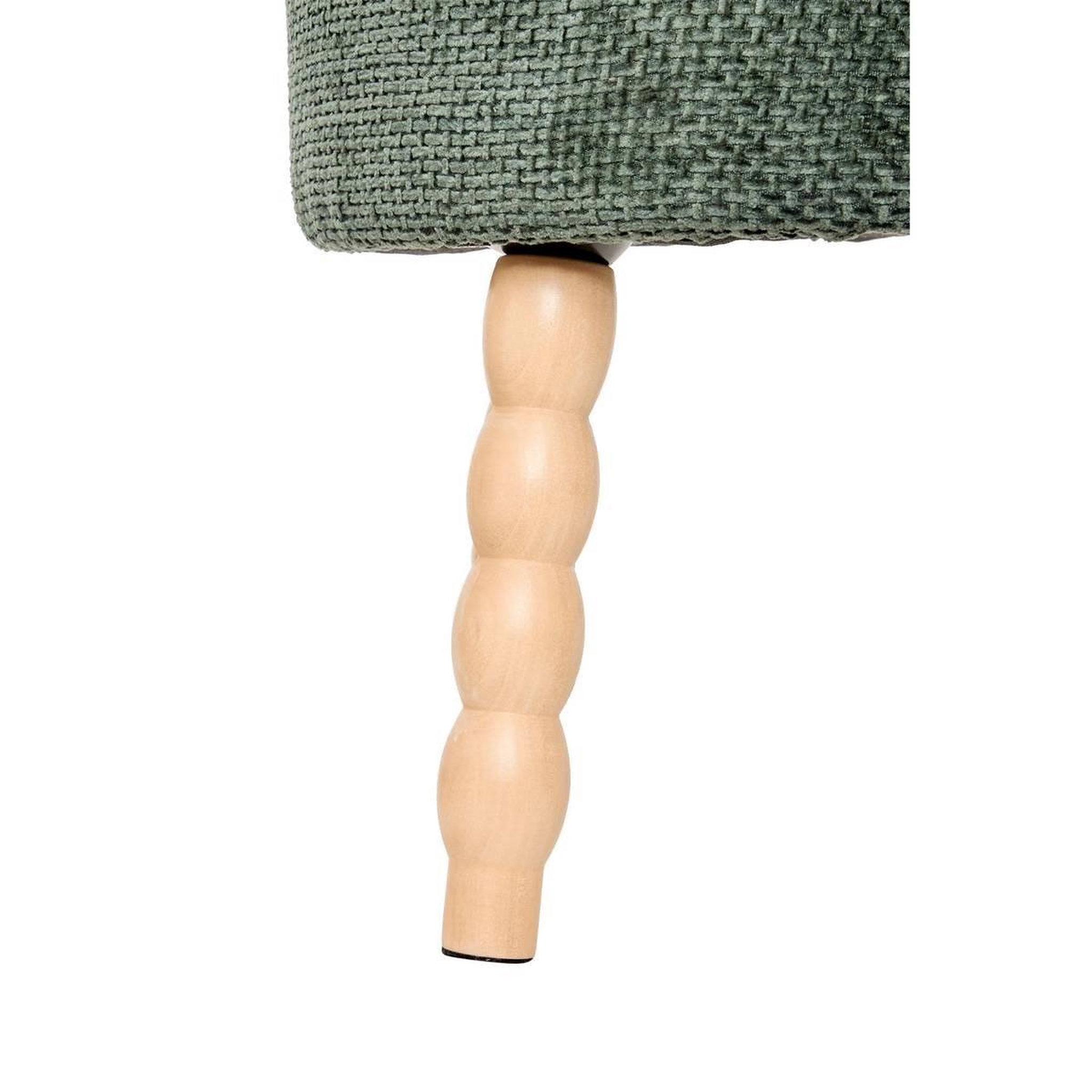 Voir la diapositive 2 : ATMOSPHERA Tabouret d'appoint chenille  spolo  39cm vert cèdre