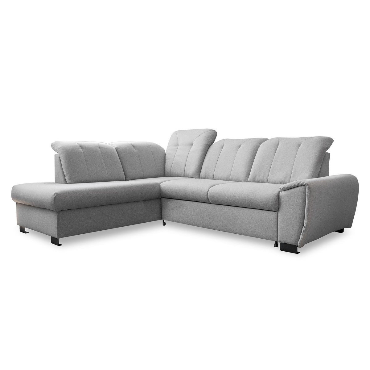 BEST MOBILIER Paul - canapé d'angle gauche - 5 places - convertible avec coffre et têtières - en tissu