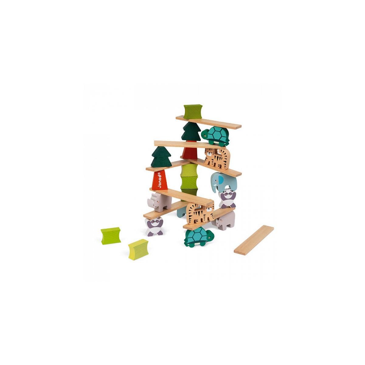 Juratoys-Janod Jeu d'équilibre Les Animaux Équilibristes en Bois - Développez la Dextérité de vos Enfants