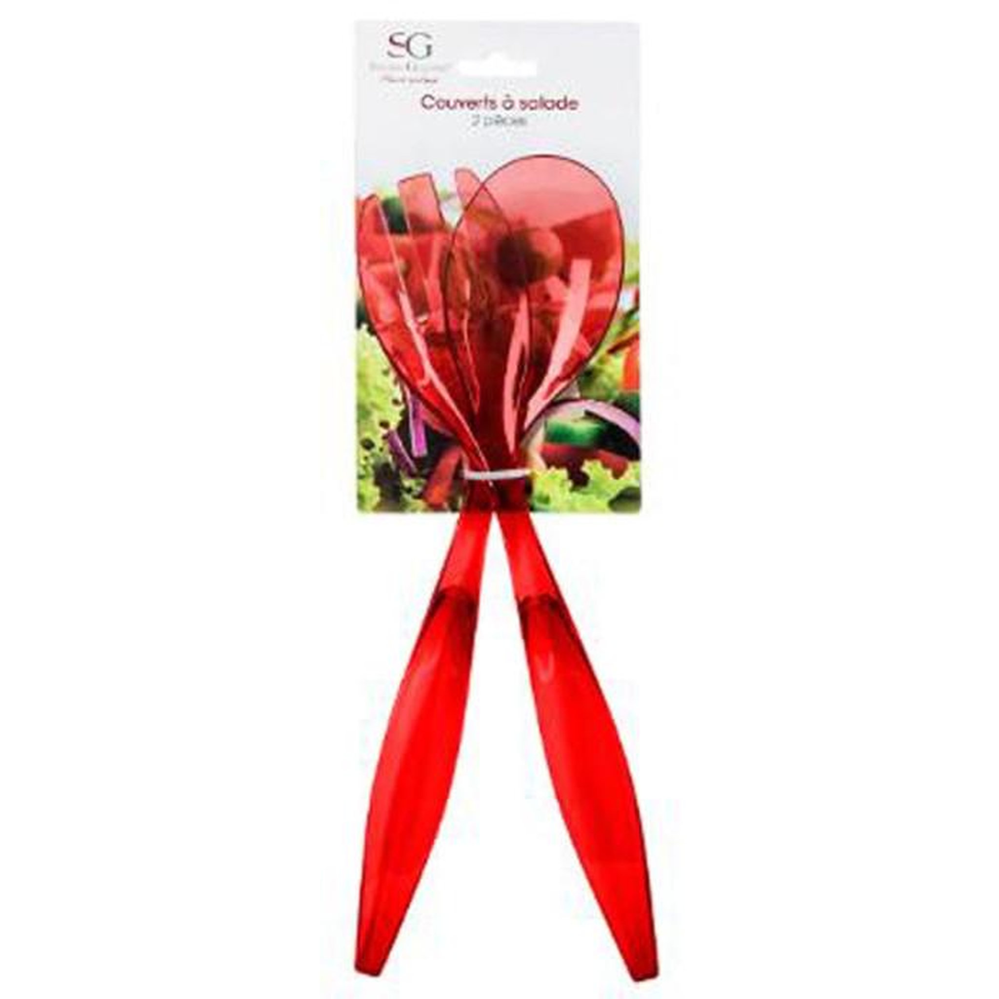Voir la diapositive 2 : FIVE Couverts à Salade  Wave  29cm Rouge