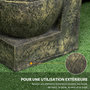 Voir la diapositive 6 : OUTSUNNY Fontaine de jardin cascade 4 pots débit réglable pompe à eau submersible incluse résine noir bronze vieilli