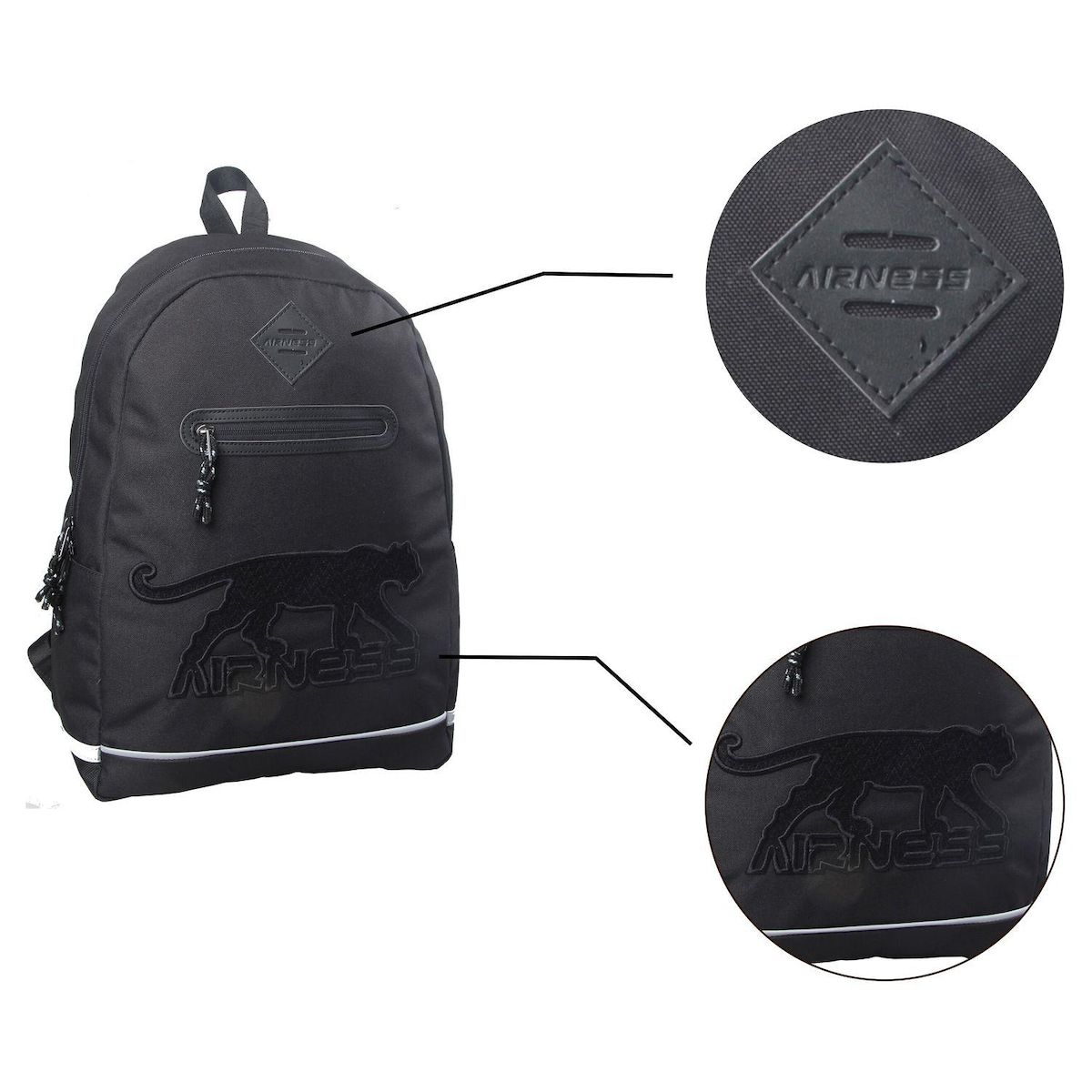 AIRNESS Sac à dos souple 1 compartiment noir 