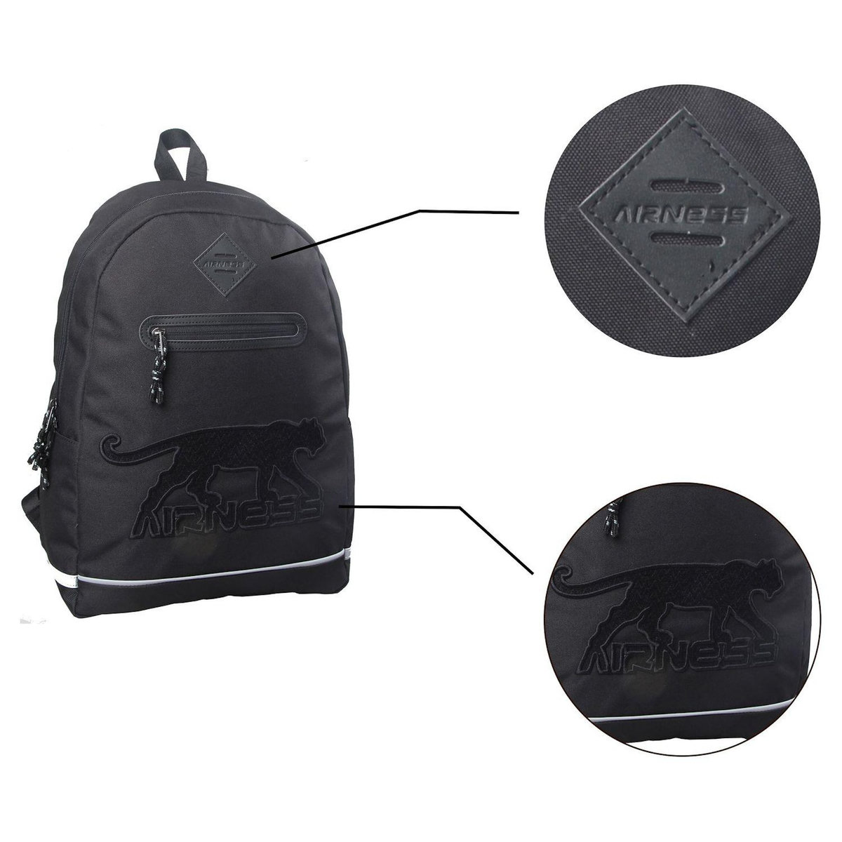 AIRNESS Sac à dos souple 1 compartiment noir 