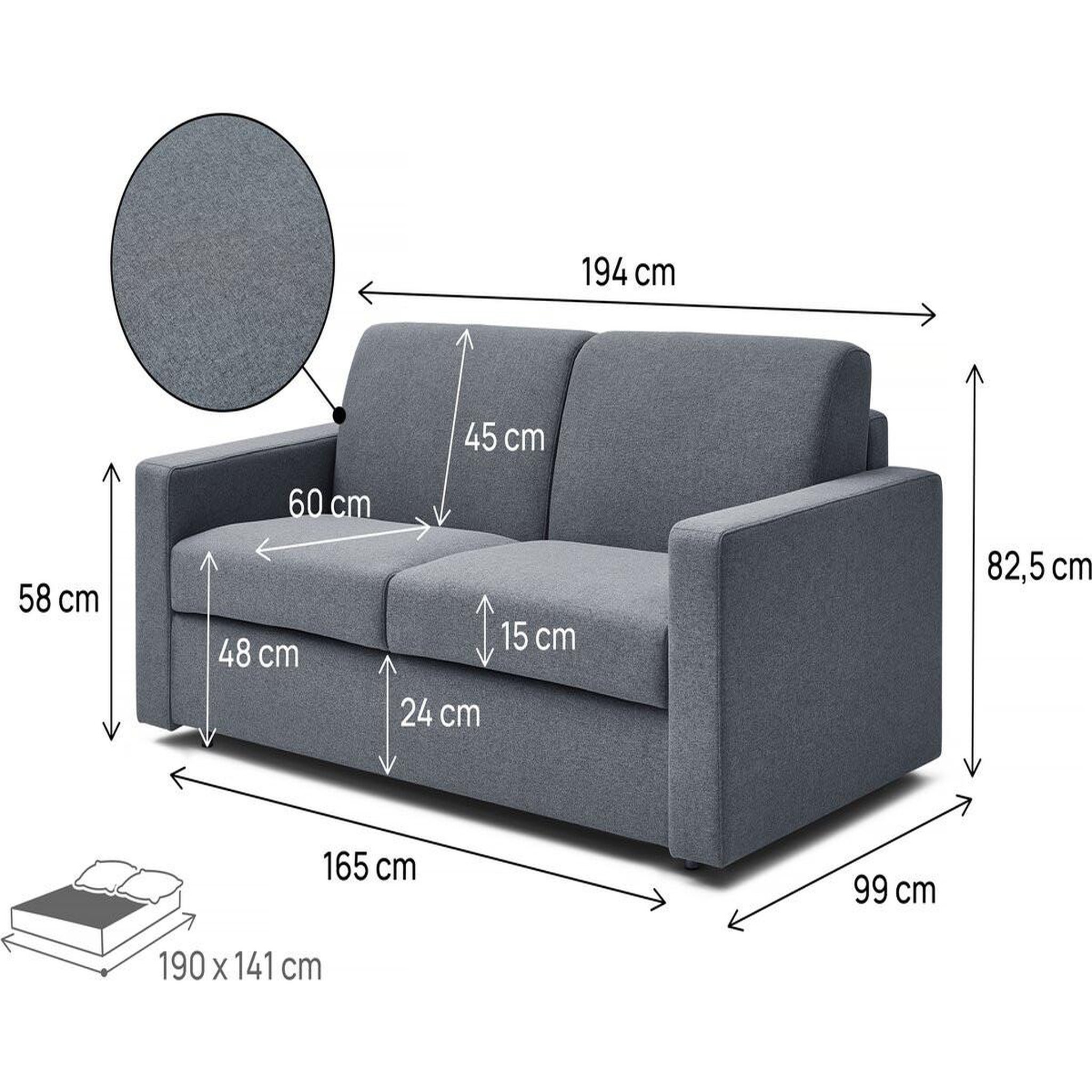 Voir la diapositive 4 : Habitat et Jardin Canapé lit convertible express en tissu  Diana  - Gris