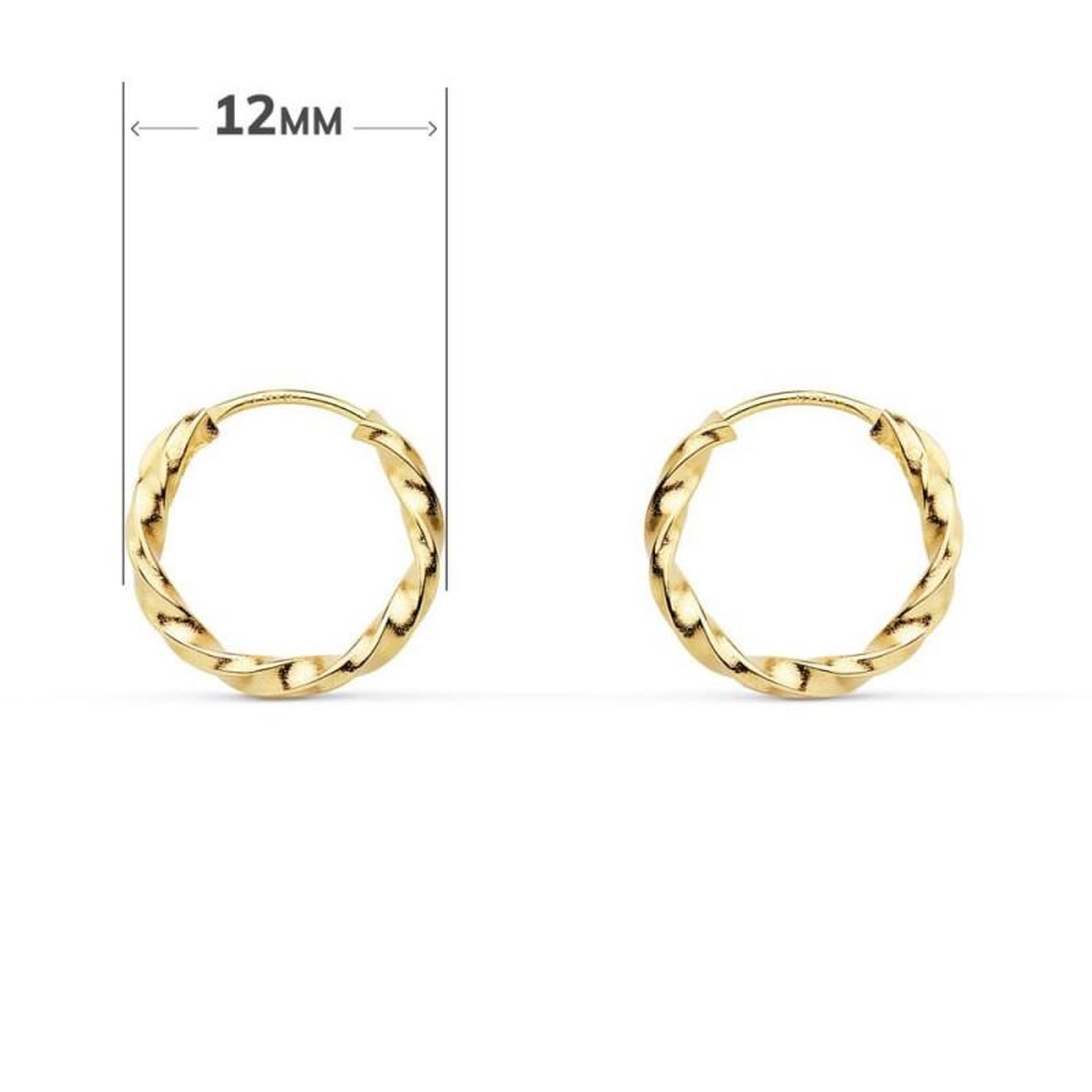 Voir la diapositive 2 : L'ATELIER D'AZUR Boucles d'Oreilles Créoles Or 18 Carats 750/000 Jaune - Torsadées