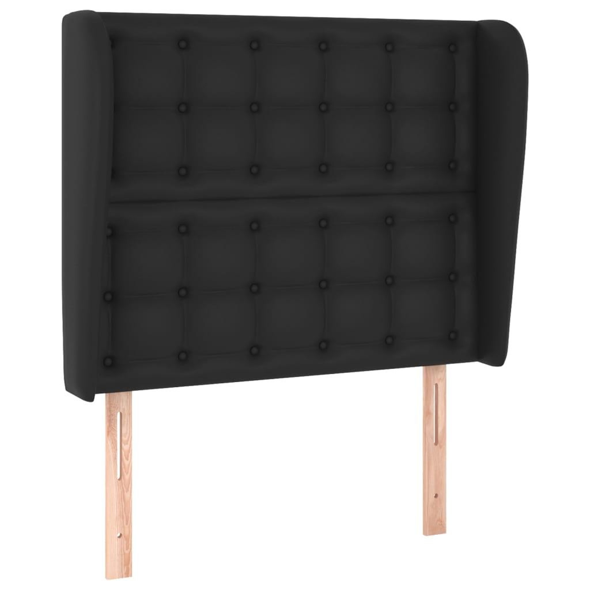 Voir la diapositive 2 : VIDAXL Tete de lit avec oreilles Noir 93x23x118/128 cm Similicuir
