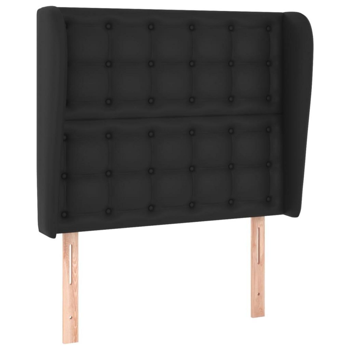 VIDAXL Tete de lit avec oreilles Noir 93x23x118/128 cm Similicuir