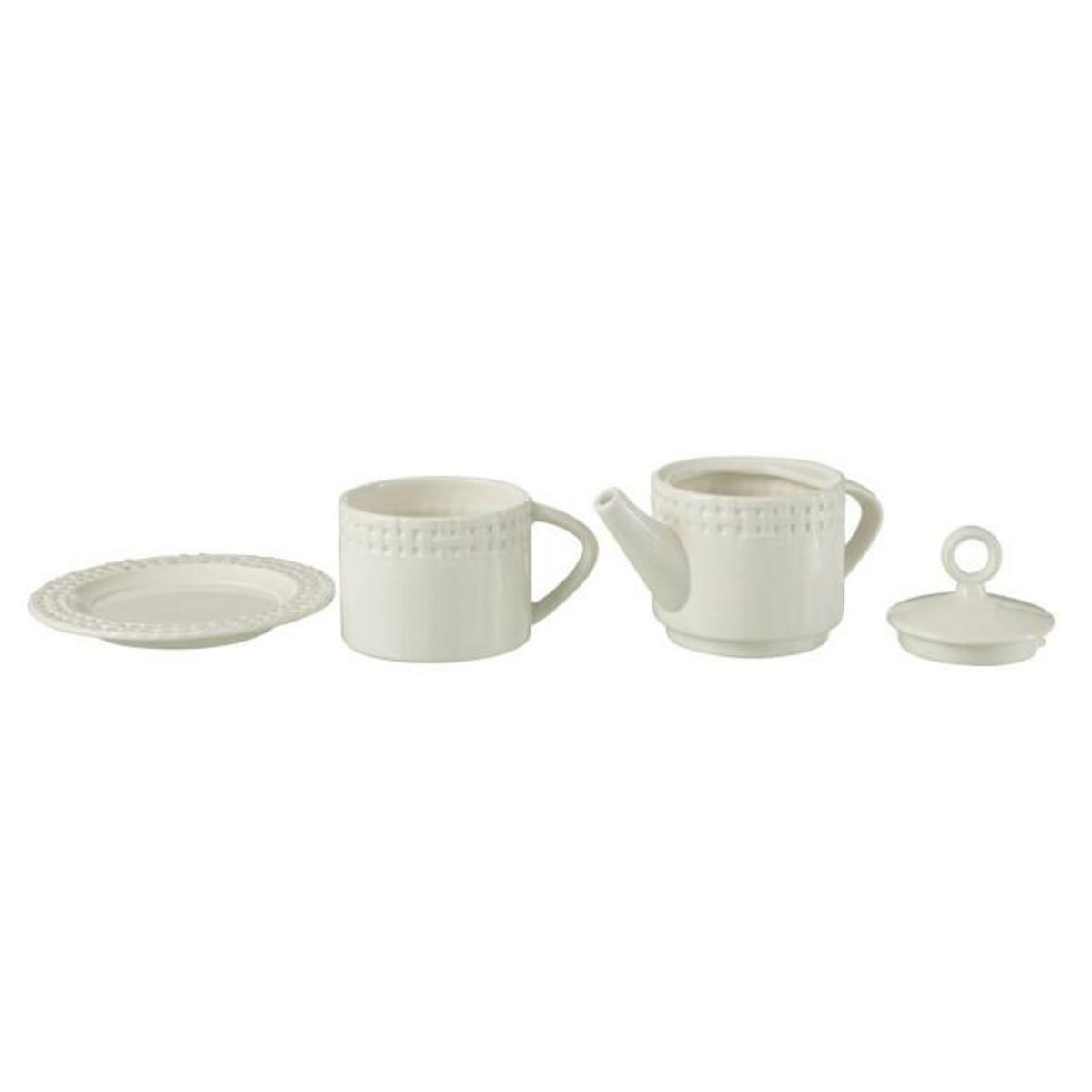 Paris Prix Théière & 1 Tasse Design  Vercer  22cm Blanc