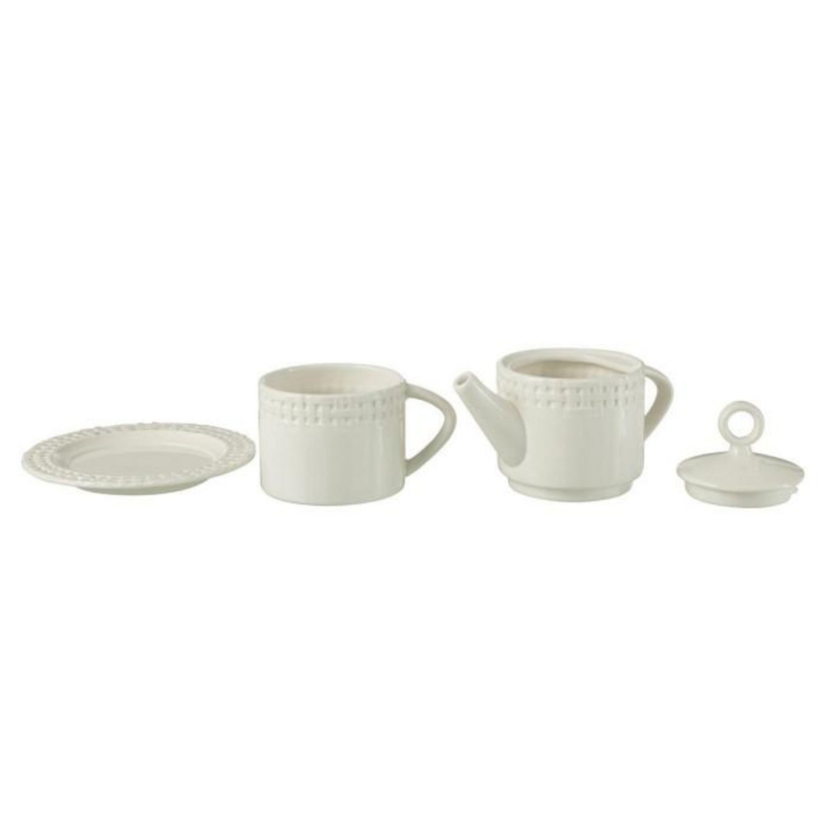 Paris Prix Théière & 1 Tasse Design  Vercer  22cm Blanc