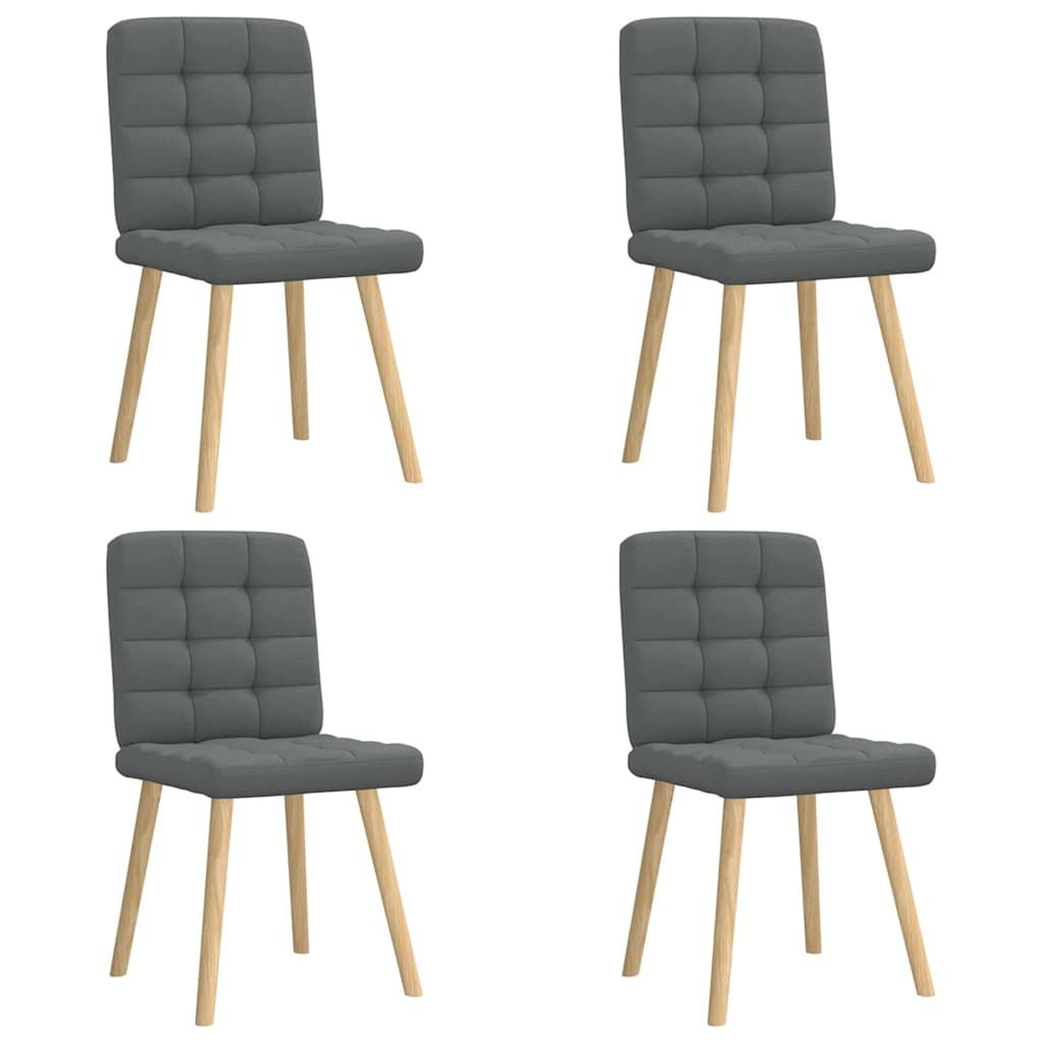 VIDAXL Chaises a manger lot de 4 gris fonce tissu