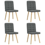 VIDAXL Chaises a manger lot de 4 gris fonce tissu