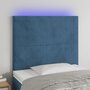Voir la diapositive 1 : VIDAXL Tete de lit a LED Bleu fonce 100x5x118/128 cm Velours