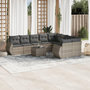 Voir la diapositive 1 : VIDAXL Salon de jardin avec coussins 10 pcs gris clair resine tressee