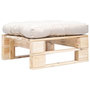 Voir la diapositive 1 : VIDAXL Repose-pied palette de jardin et coussin sable Bois naturel