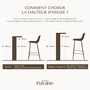 Voir la diapositive 5 : MAISON PAVANE Chaise de bar en rotin, coussin en tissu et pieds en métal beige 71 cm-Chiloé