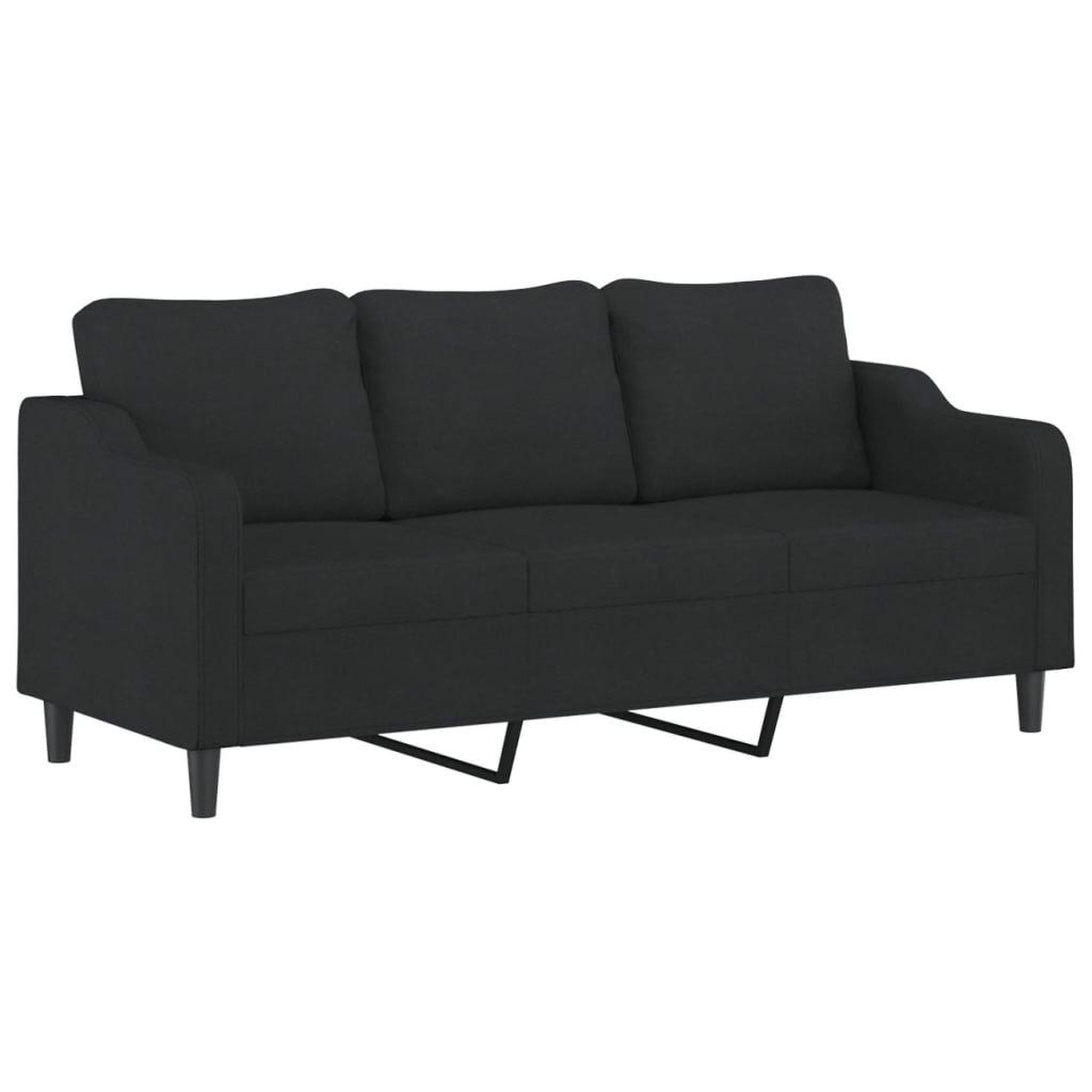 Voir la diapositive 5 : VIDAXL Ensemble de canapes 3 pcs avec coussins Noir Tissu