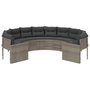 Voir la diapositive 3 : VIDAXL Canape de jardin avec coussins rond gris resine tressee