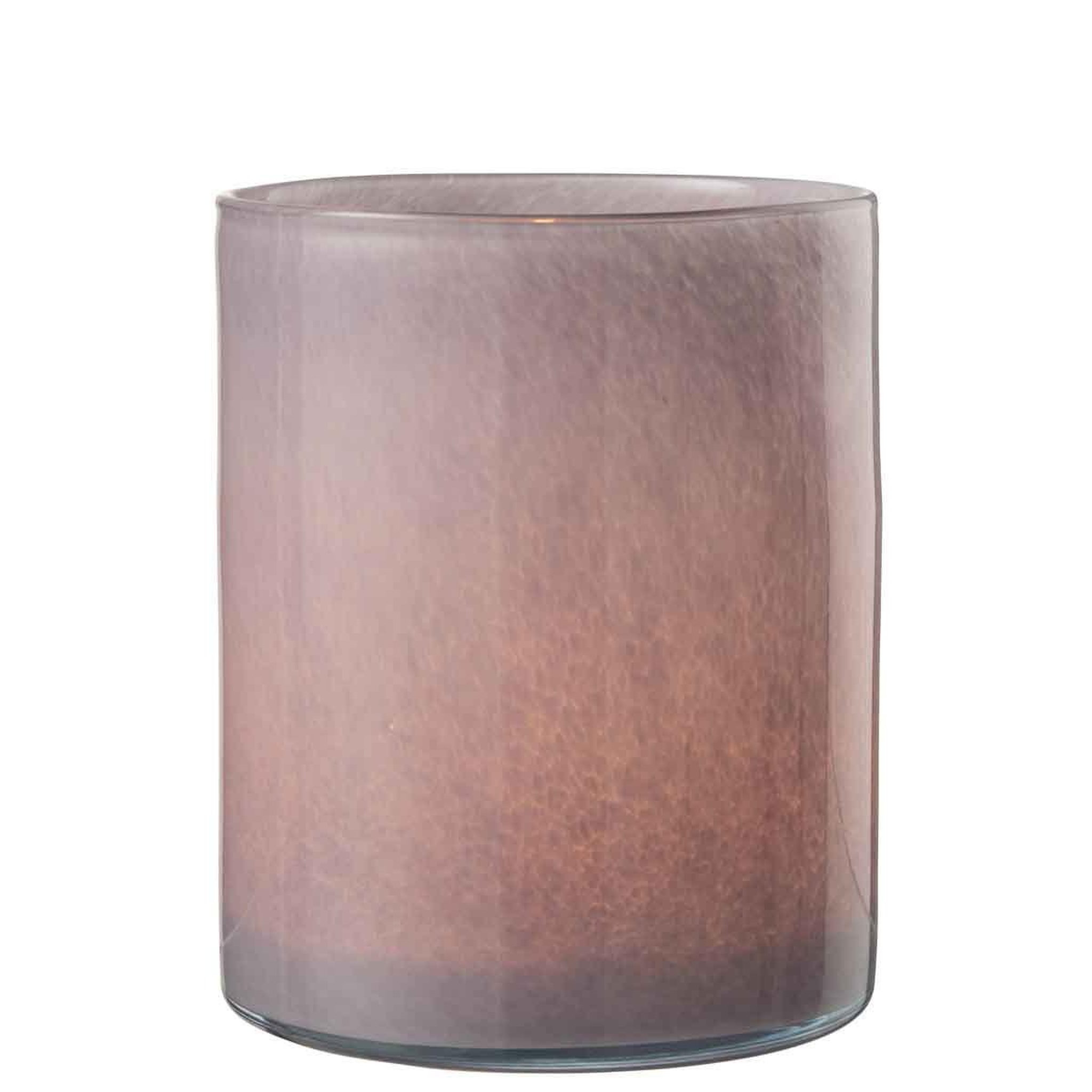 Voir la diapositive 2 : J-LINE Photophore design en verre  jade  18cm mauve