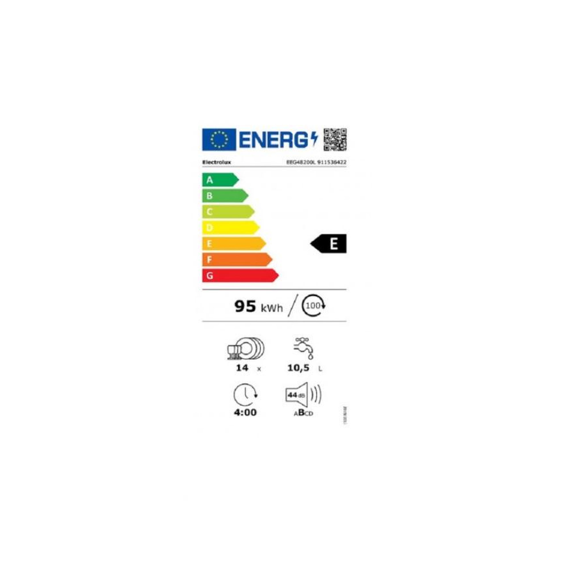 Voir la diapositive 2 : ELECTROLUX Lave-vaisselle 60cm 14 couverts 44db tout intégrable - eeg48200l