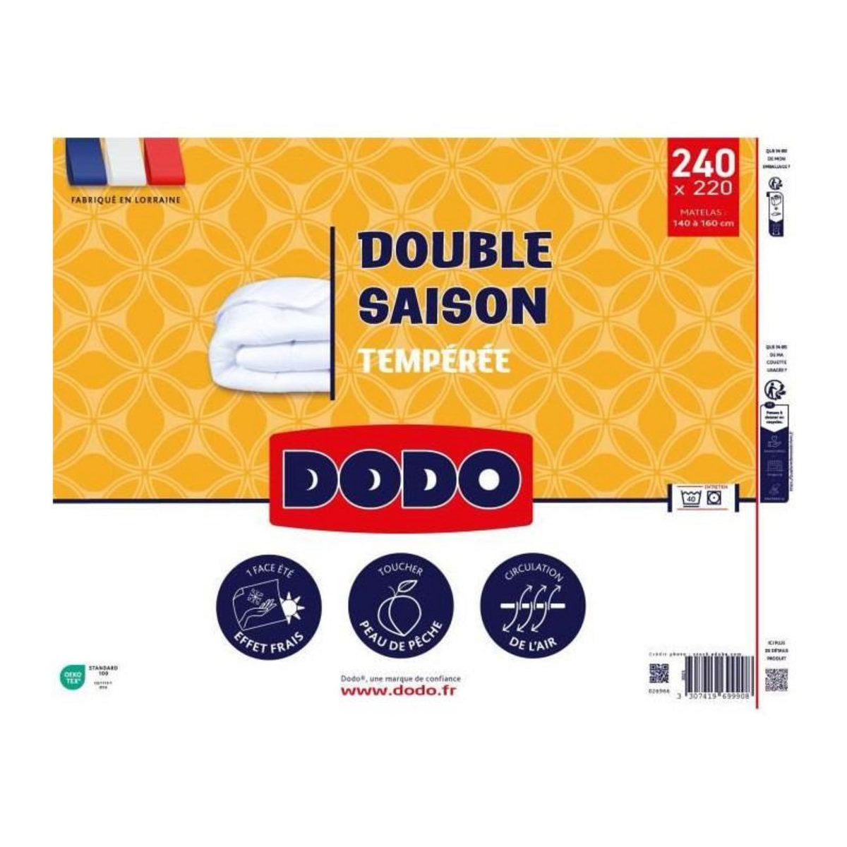 DODO DODO - Couette double saisons - 220 x 240 cm - 300 g/m² - Volupt'air