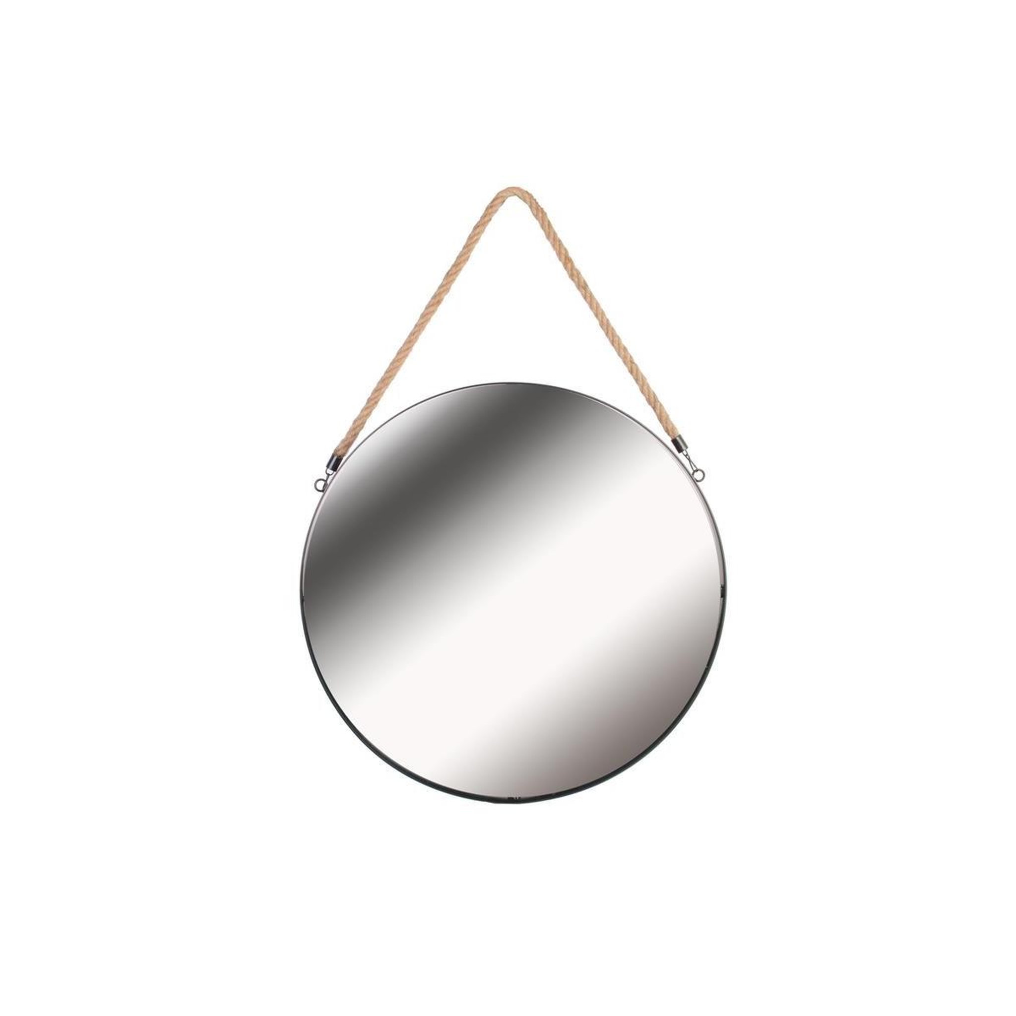 The Home Deco Factory Miroir Mural avec Anse  Jonc  50cm Noir