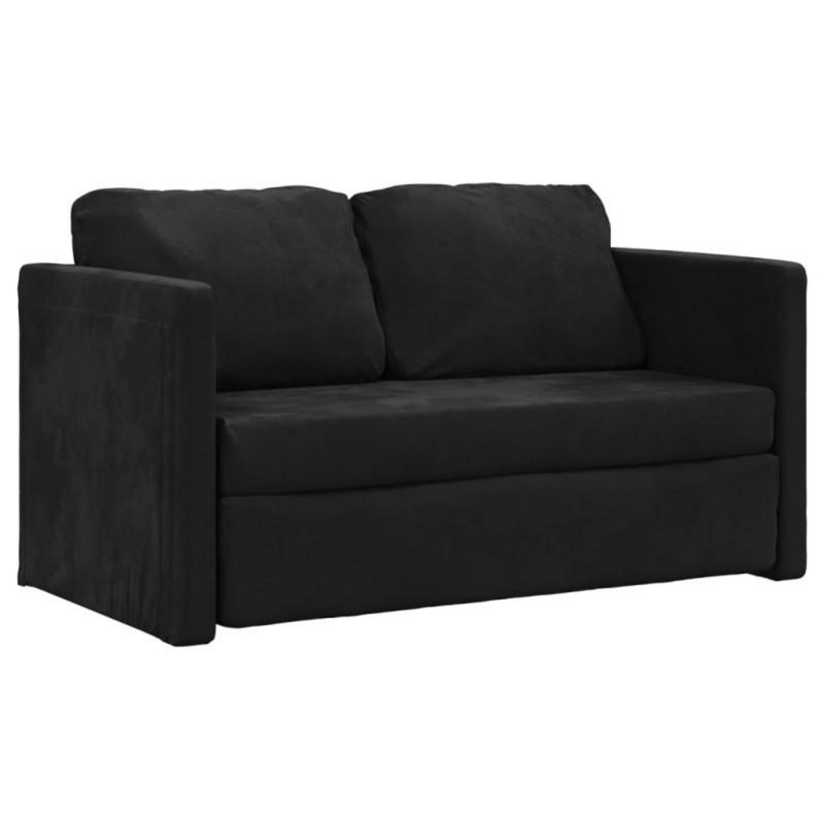 VIDAXL Canapé lit 2 en 1 noir 122x204x55 cm velours