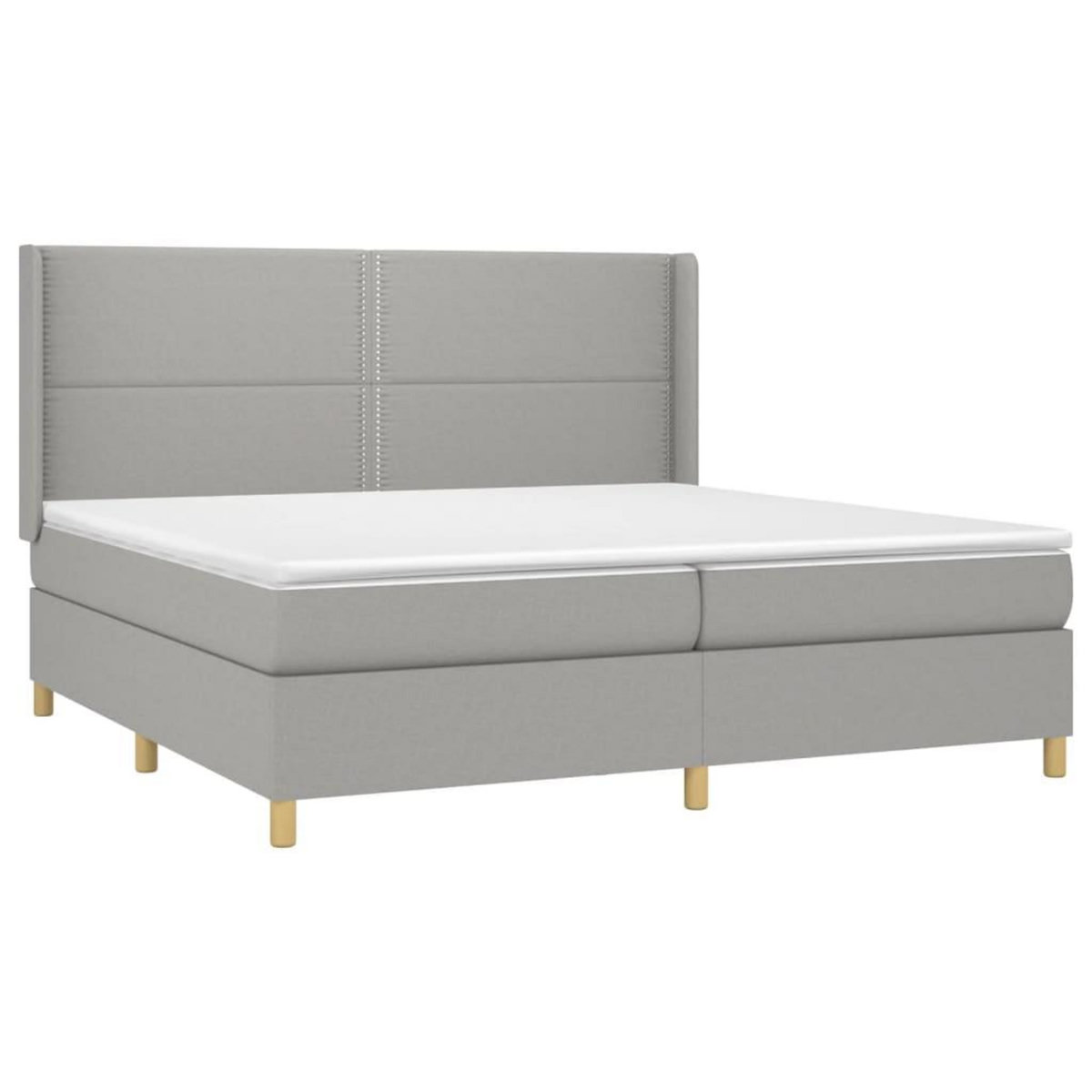 VIDAXL Sommier a lattes de lit matelas LED Gris clair 200x200 cm Tissu