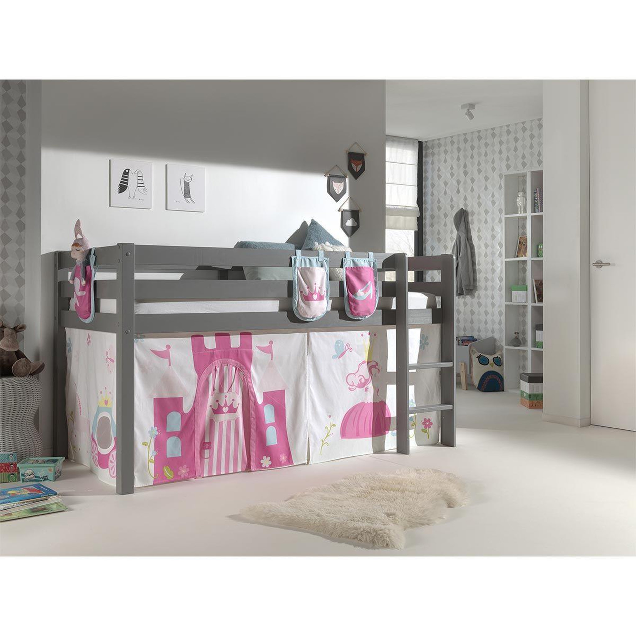Voir la diapositive 2 : Paris Prix Pack - lit enfant, tente & 3 pochettes  pino princesse  gris