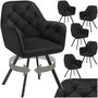 Voir la diapositive 1 : tectake Fauteuil pivotant en velours avec accoudoirs rembourré avec motif matelassé noir Lot de 6