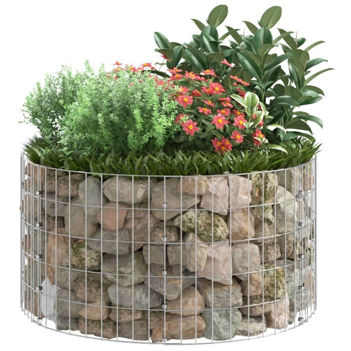 VIDAXL Poteau a gabion circulaire Acier galvanise Ø100x50 cm