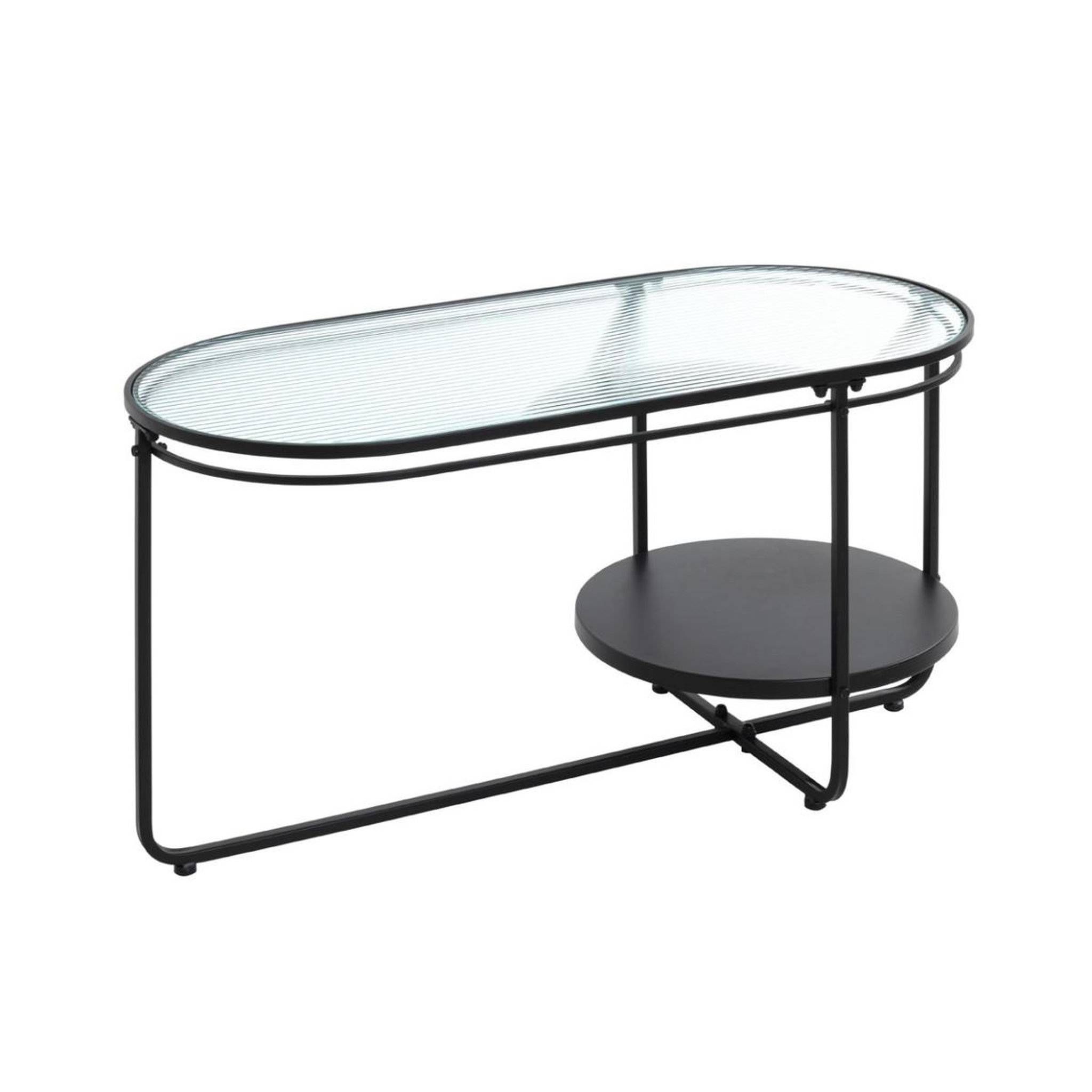 Paris Prix Table basse design  ondulé  90cm noir