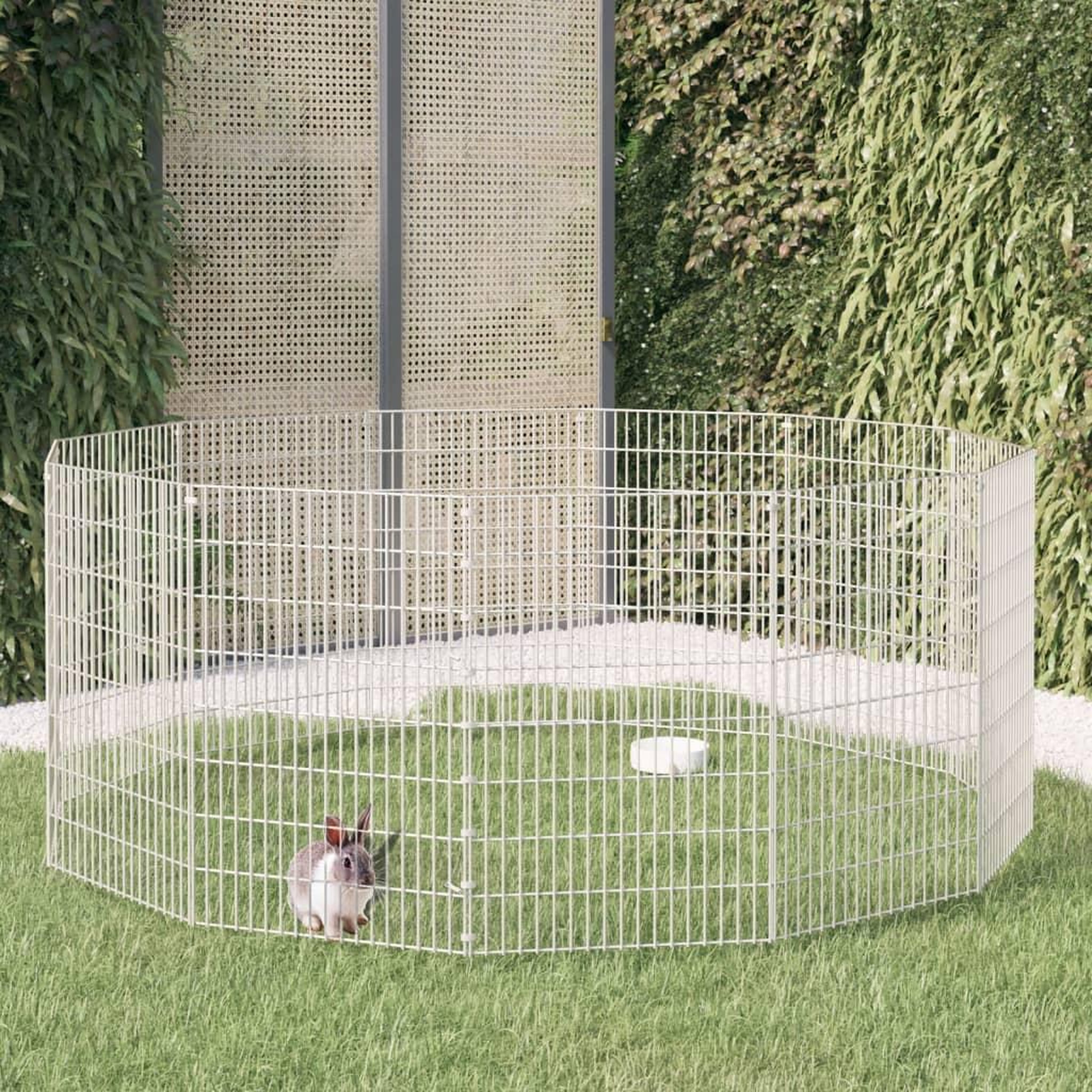VIDAXL Enclos d'animaux en liberte 12 panneaux 54x80 cm fer galvanise