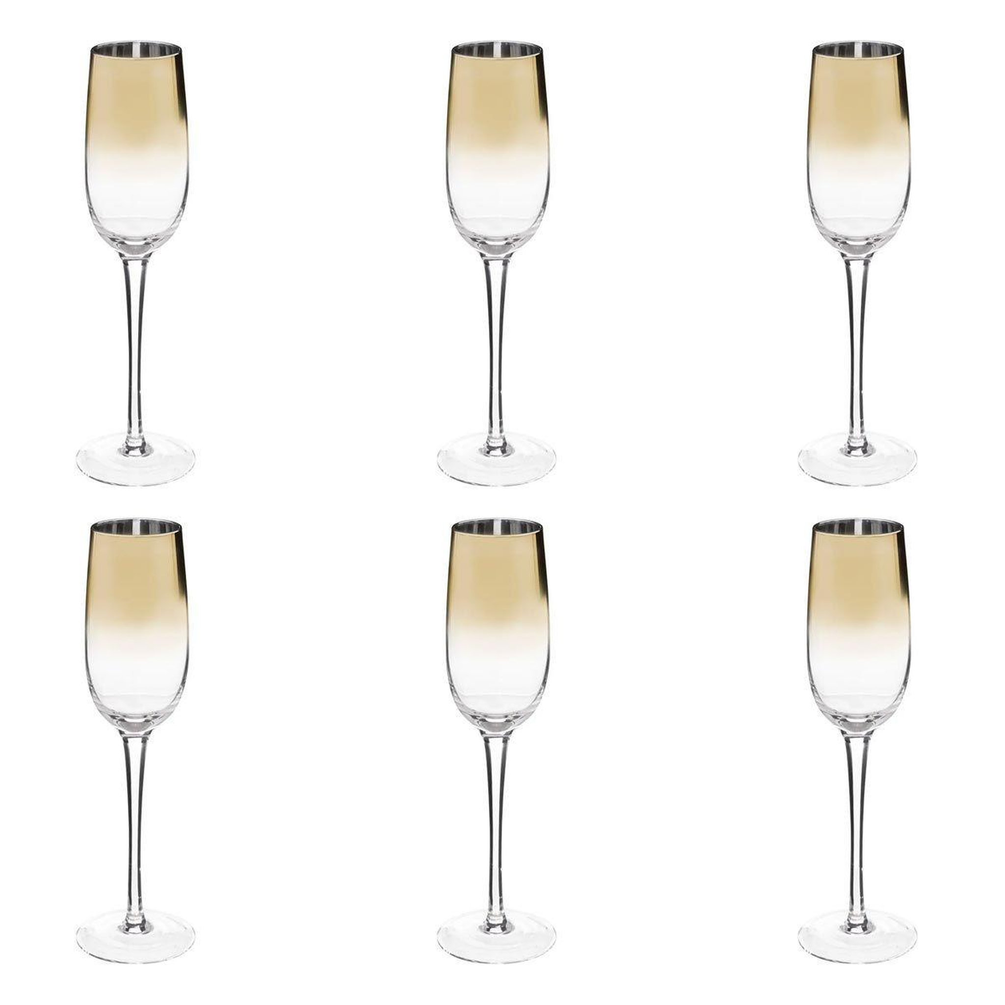 SECRET DE GOURMET Lot de 6 flûtes à champagne  arya  21cl or
