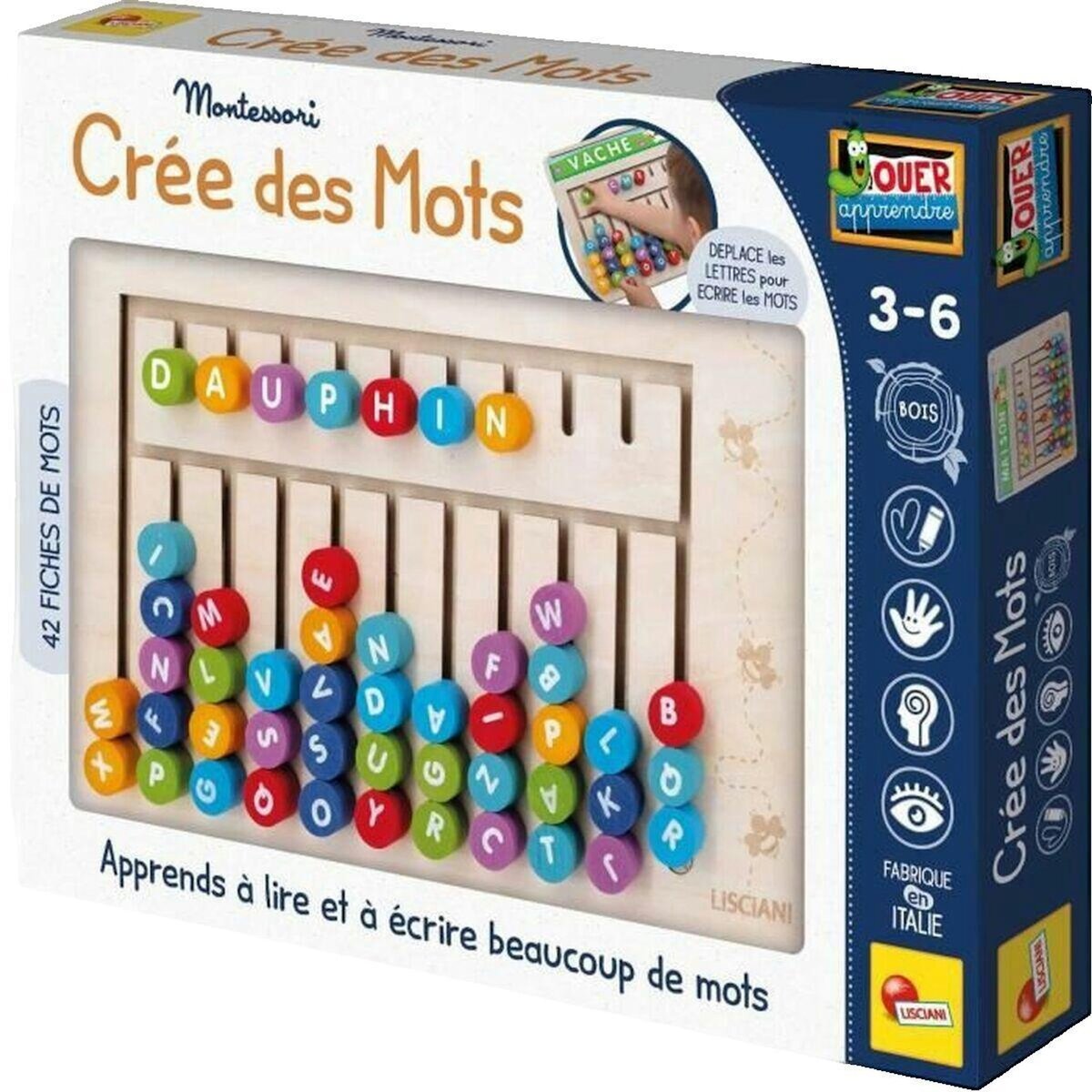 LISCIANI GIOCHI Jeu éducatif Lisciani-Giochi Montessori Compose-Mots multicolore