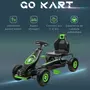 HOMCOM Kart à pédales enfant Go kart Formule 1 Racing Super Power 5 aileron avant pneus gonflables caoutchouc noir vert