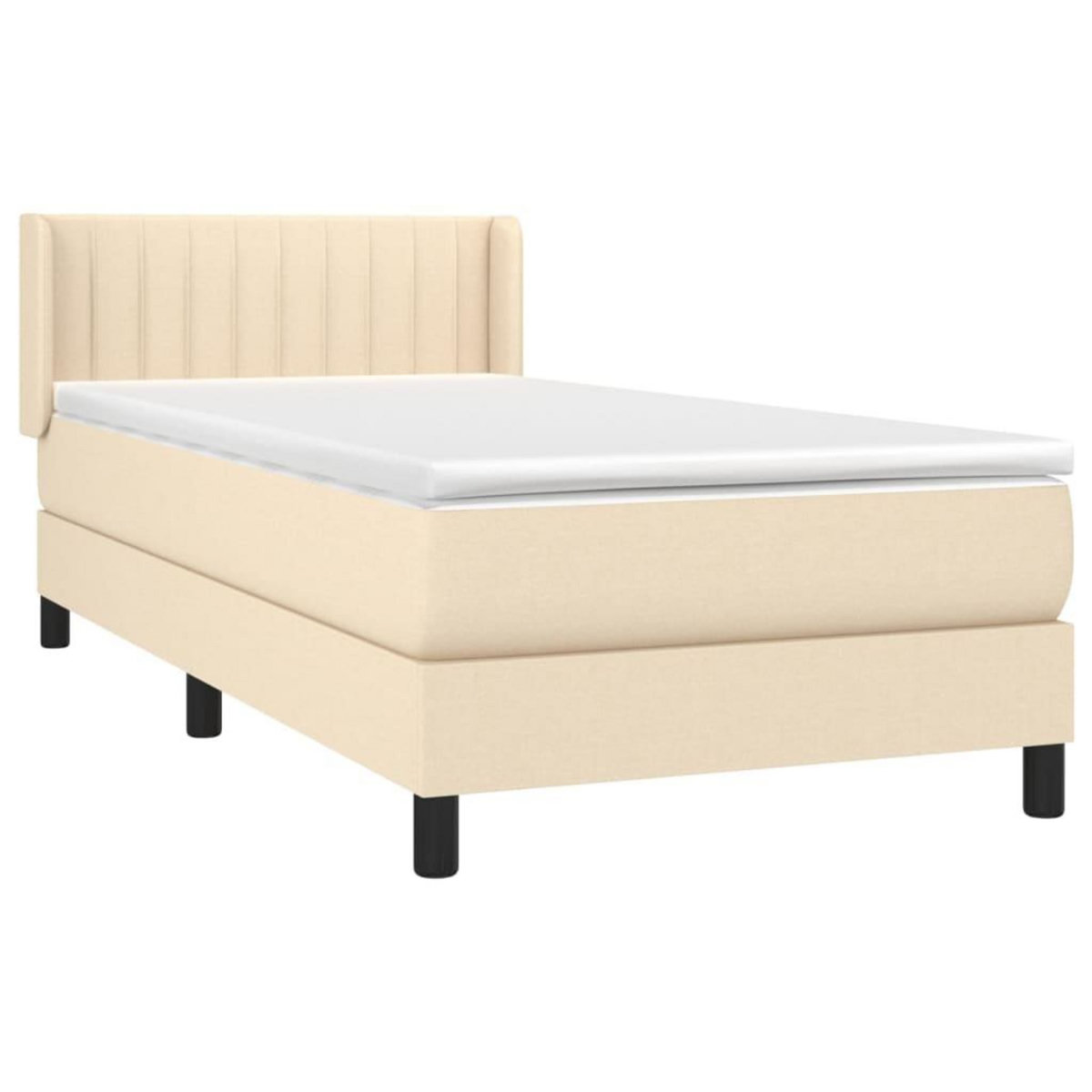 VIDAXL Sommier a lattes de lit avec matelas Creme 80x200 cm Tissu