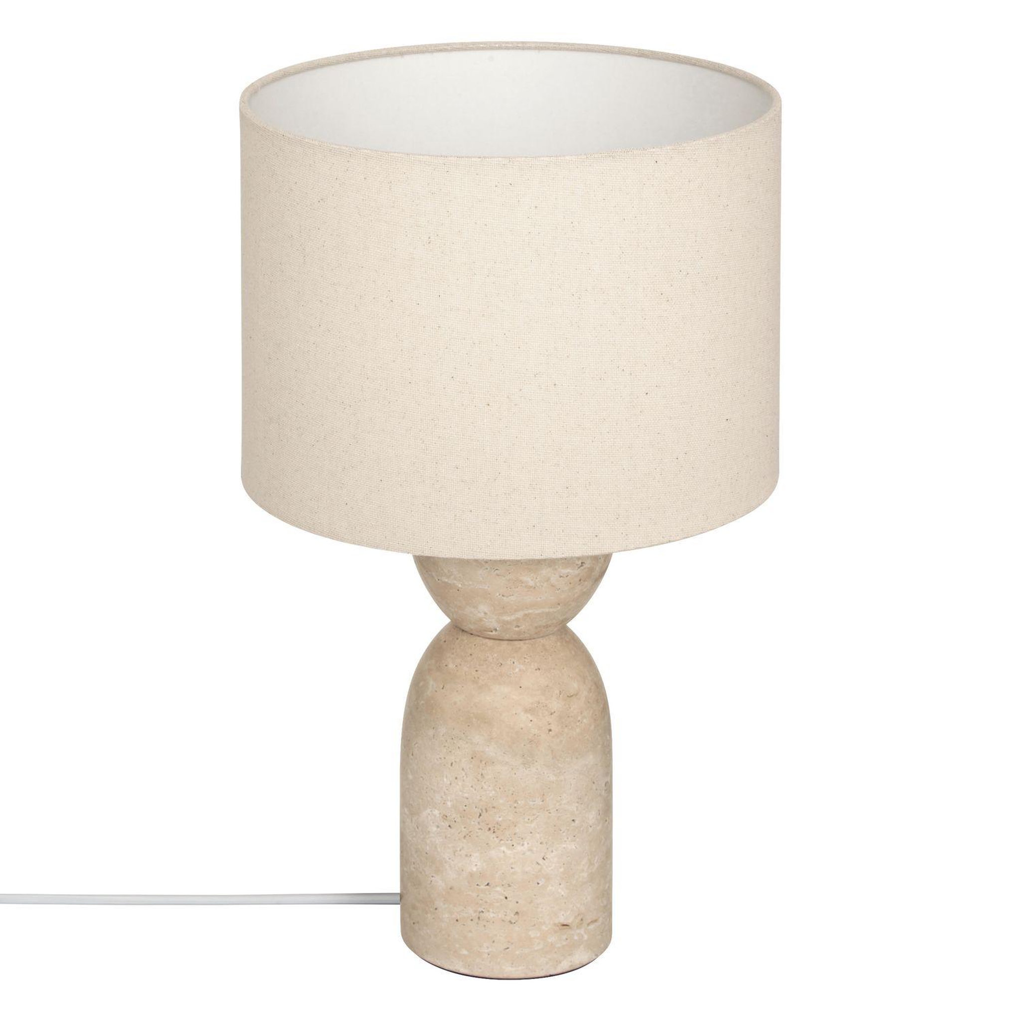 ATMOSPHERA Lampe cylindrique en travertin ERIN - Beige