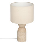 ATMOSPHERA Lampe cylindrique en travertin ERIN - Beige