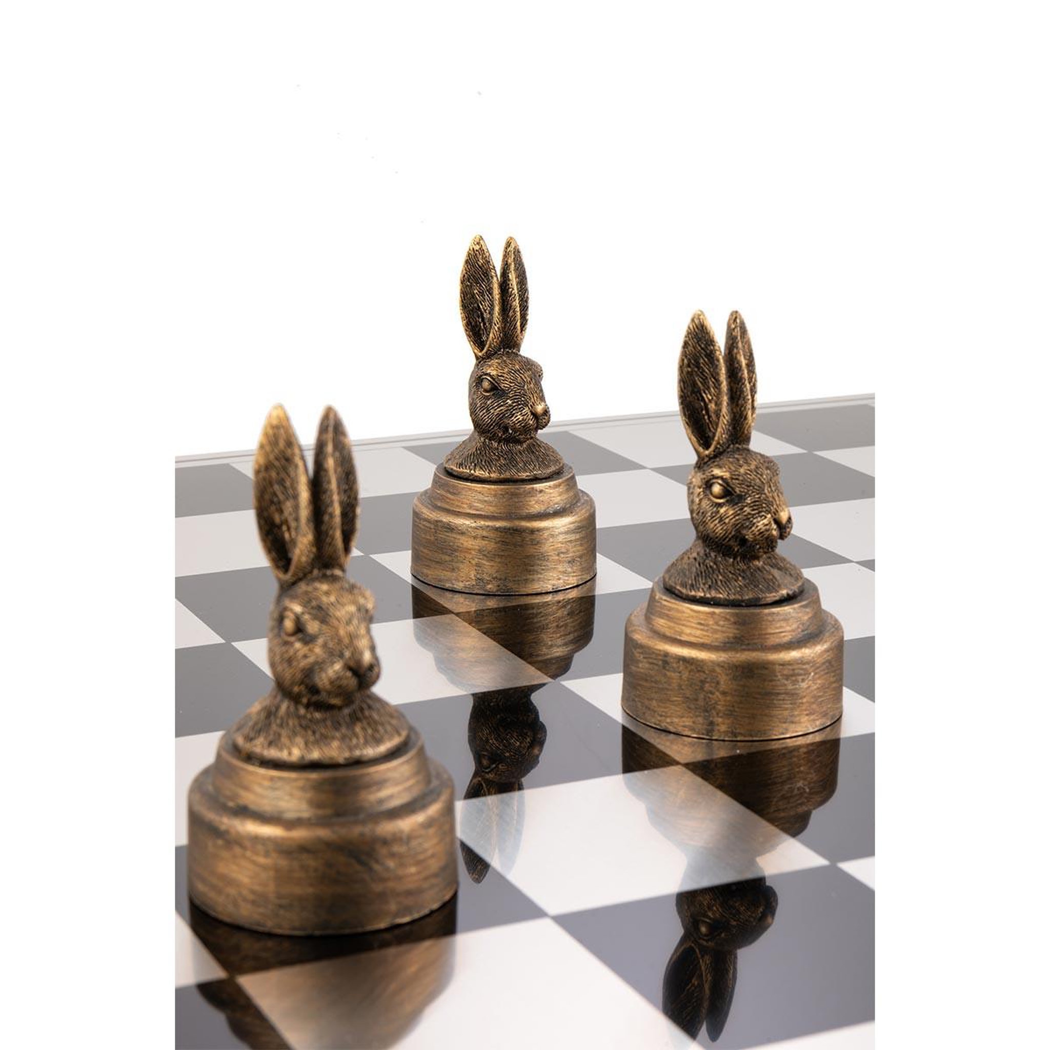 Voir la diapositive 6 : J-LINE Jeu d'échecs design  animaux  60cm multicolore