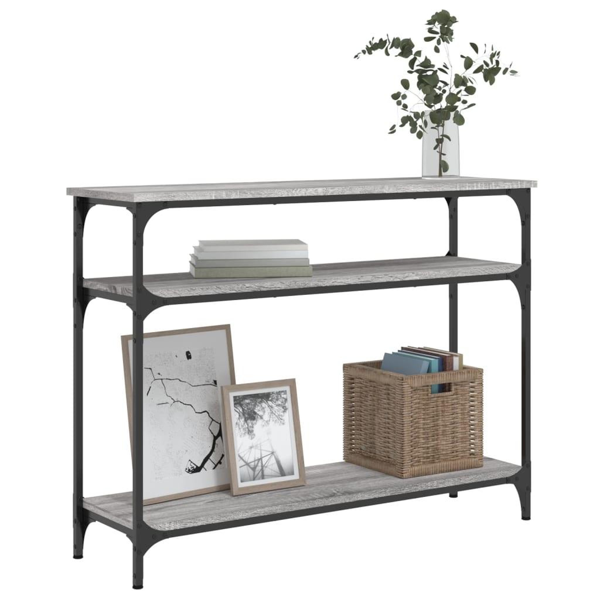 Voir la diapositive 3 : VIDAXL Table console sonoma gris 100x29x75 cm bois d'ingenierie