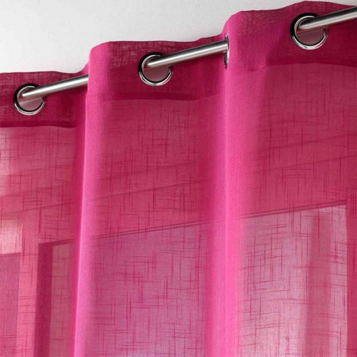 Paris Prix Rideau Voilage à Œillets  Zazy  140x280cm Fuchsia