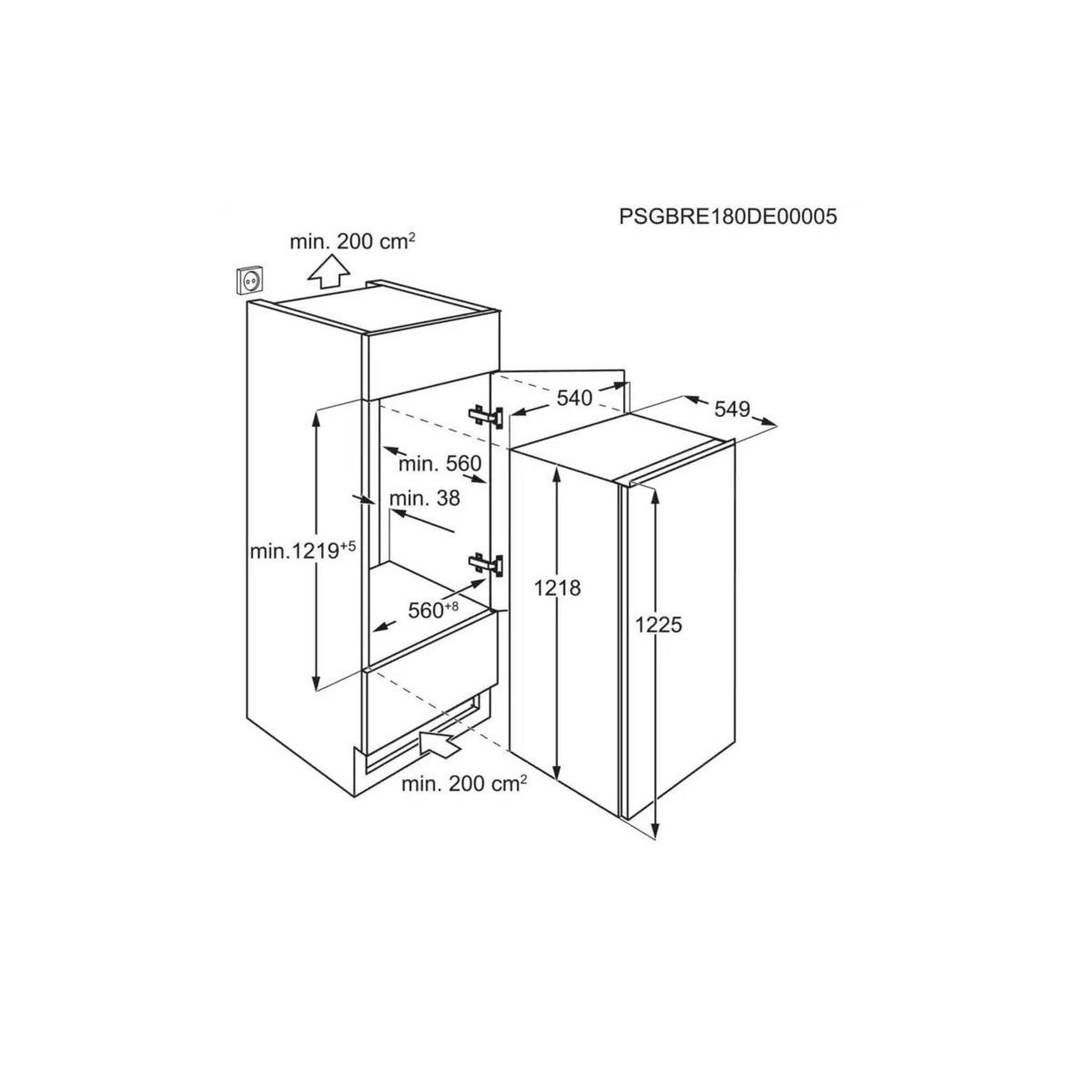 Voir la diapositive 4 : ELECTROLUX Refrigérateur 1 porte intégrable à glissières 208l - erb3de12s