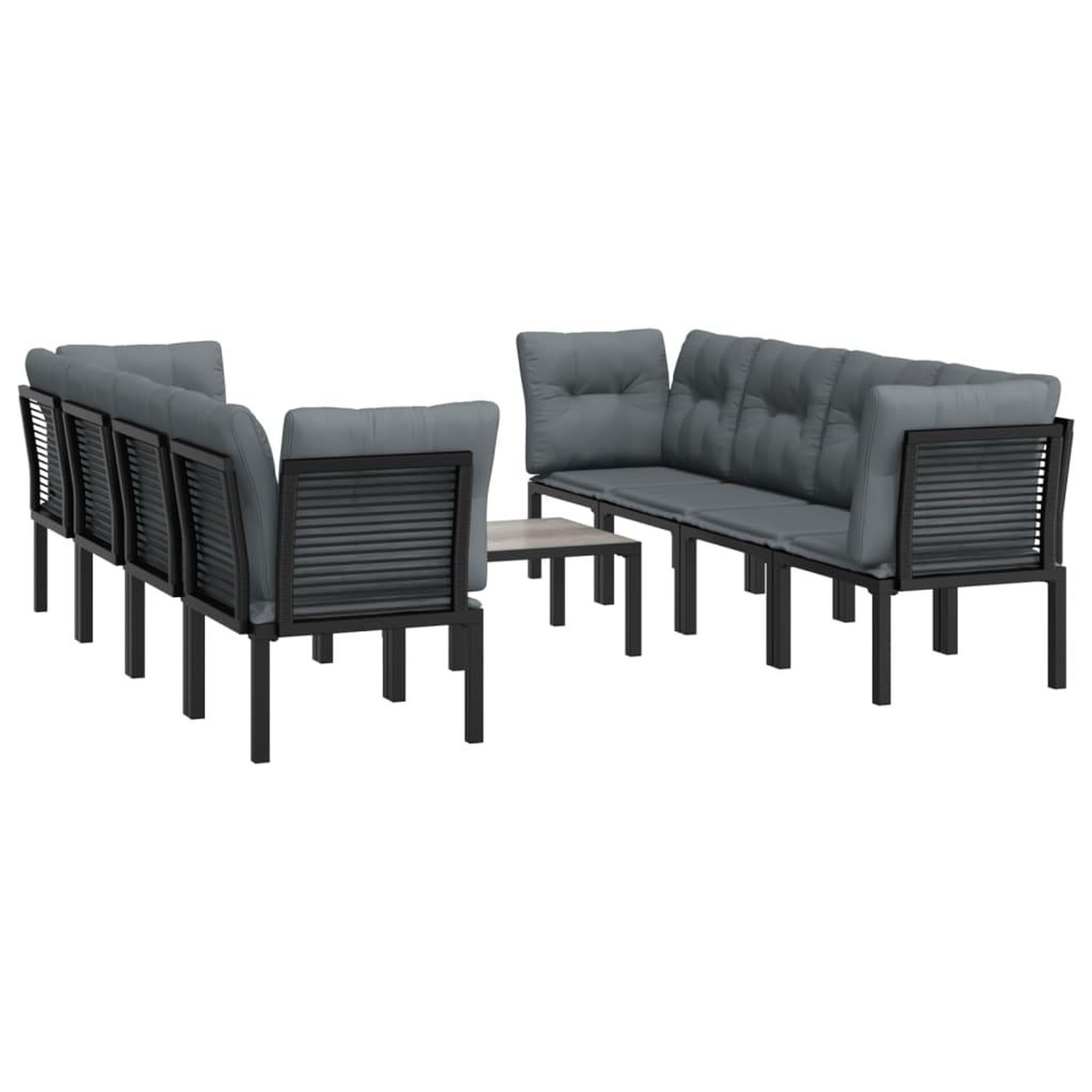 Voir la diapositive 4 : VIDAXL Salon de jardin 9 pcs noir et gris resine tressee