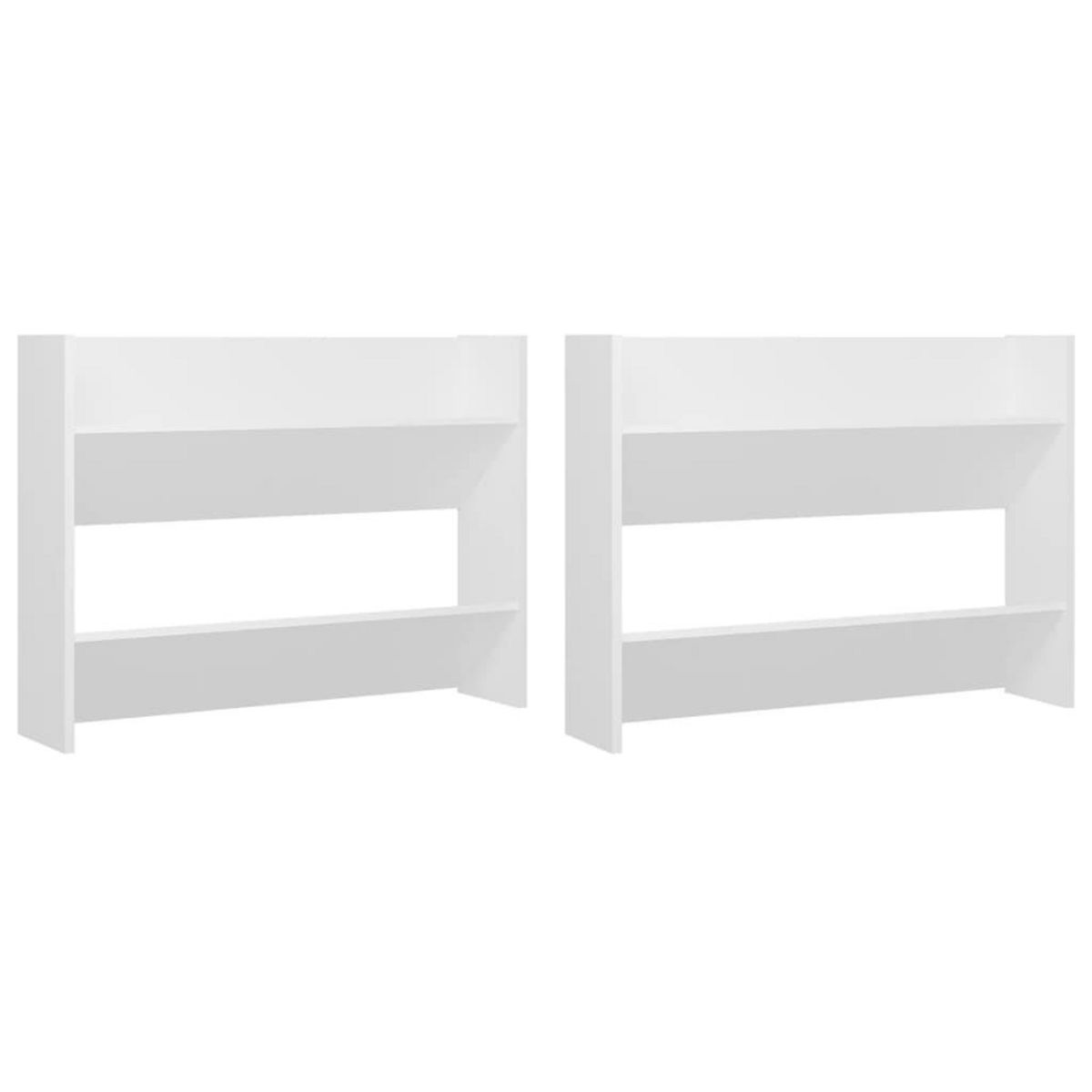 VIDAXL Armoires a chaussures murales 2 pcs Blanc 80x18x60 cm Agglomere