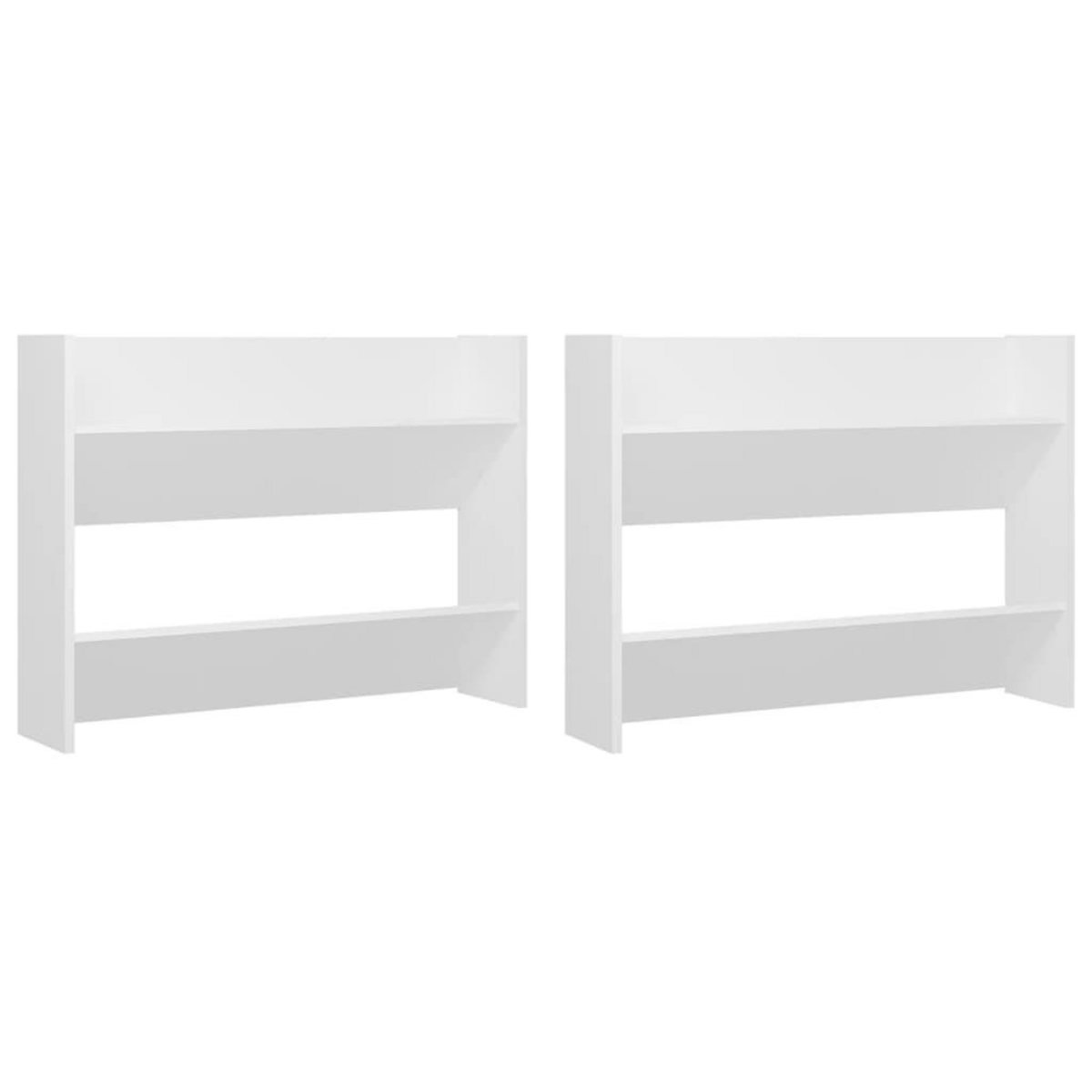 VIDAXL Armoires a chaussures murales 2 pcs Blanc 80x18x60 cm Agglomere