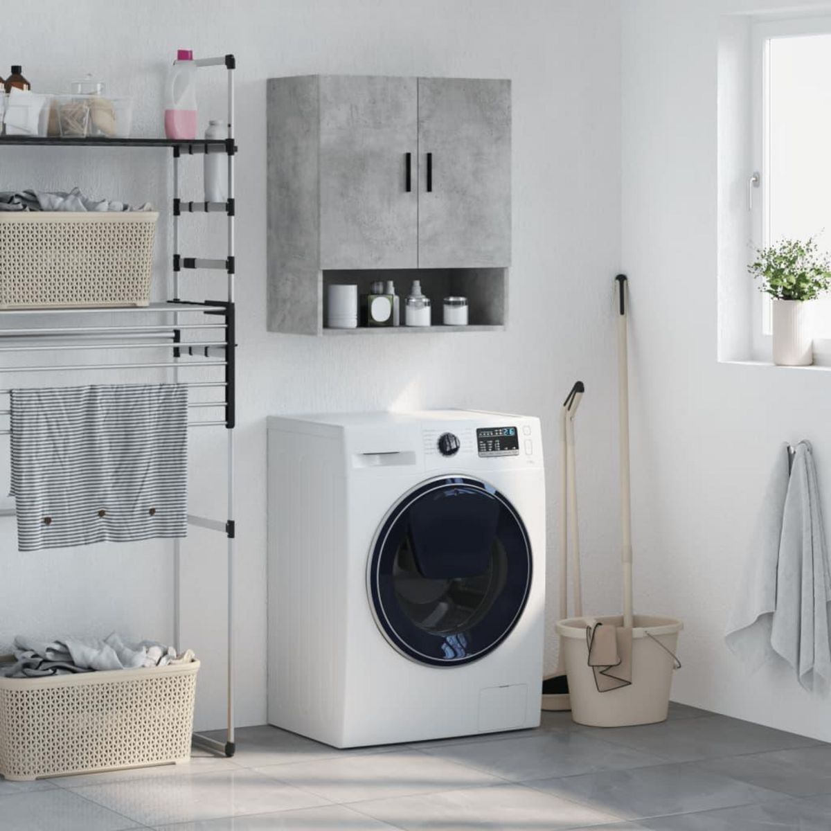 VIDAXL Armoire murale gris beton 60x31x70 cm bois d'ingenierie