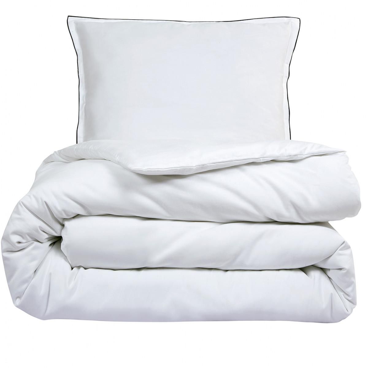 FUTURE HOME Parure de lit 2 personnes en satin de coton unie