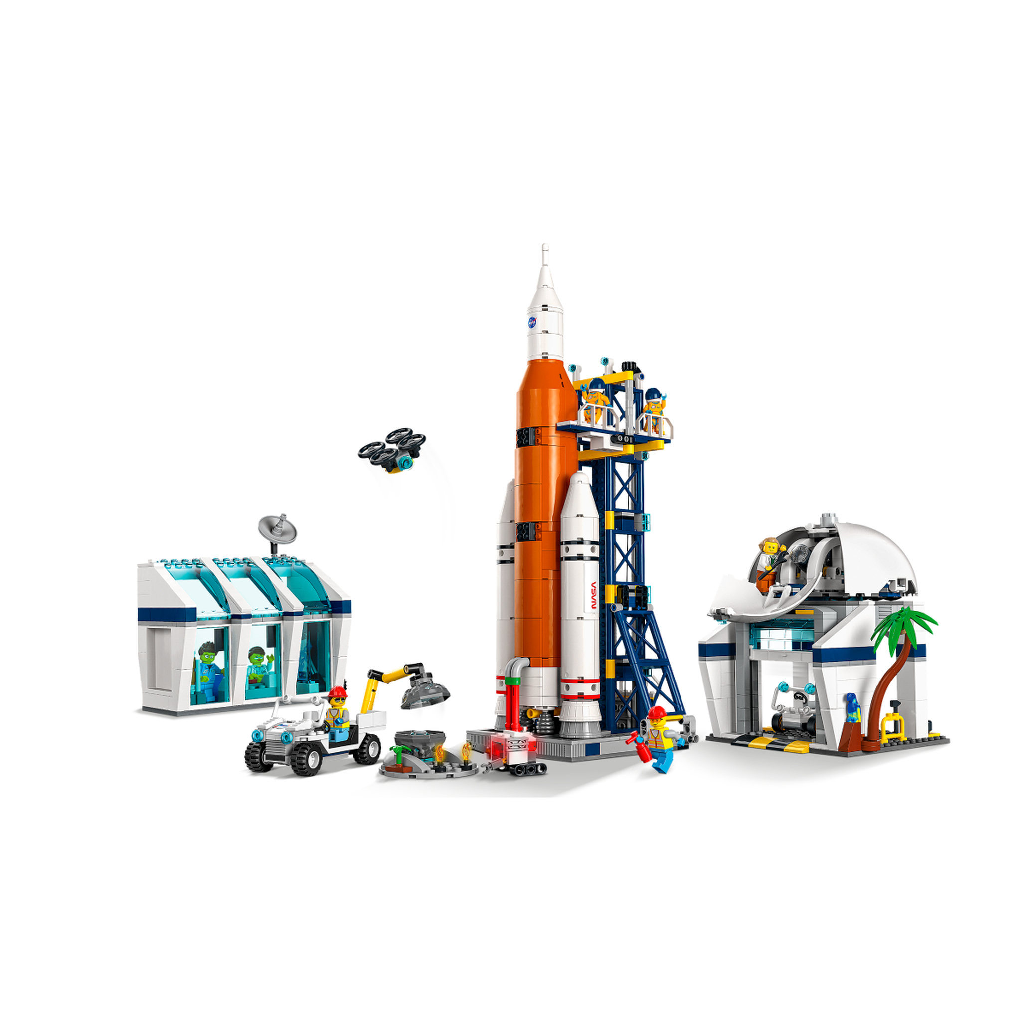 Voir la diapositive 2 : LEGO City 60351 La Base De Lancement De La Fusée, Module Spatial, Jouet Inspiré de la NASA avec Planet Rover, Observatoire et 7 Minifigures Astronautes